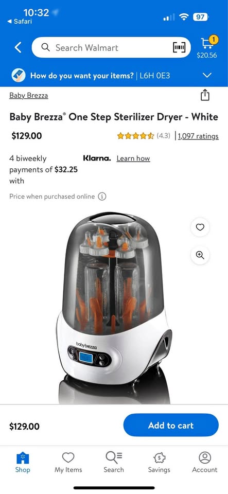 Baby Brezza bottle sterilizer and dryer