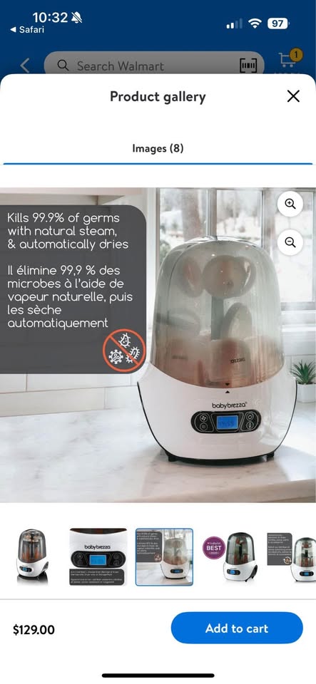 Baby Brezza bottle sterilizer and dryer - photo 2