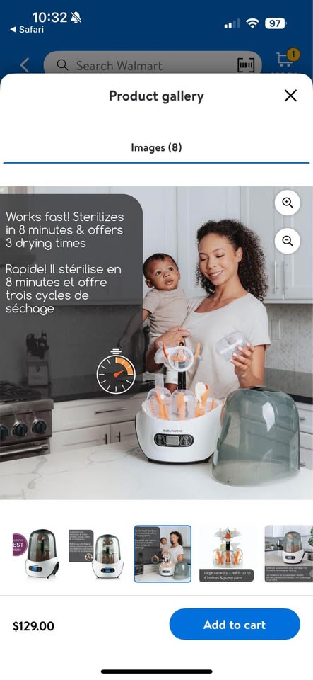 Baby Brezza bottle sterilizer and dryer - photo 4
