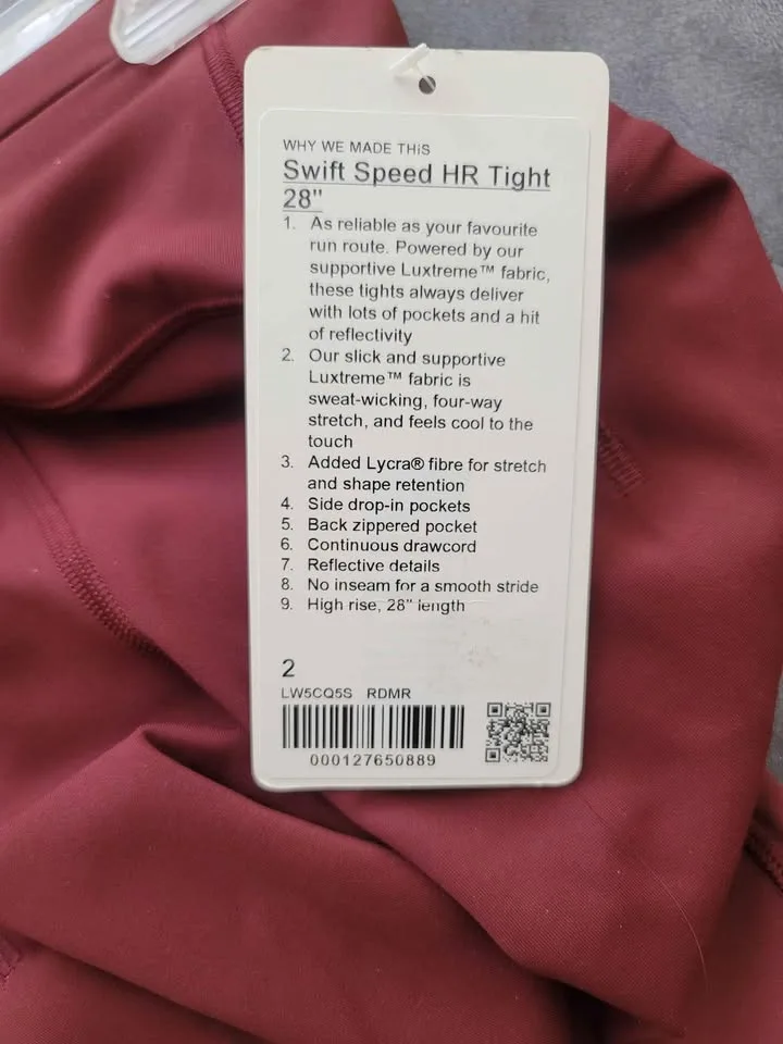 Lululemon Swift Speed (high rise) tight Size 2 image indicator(5)