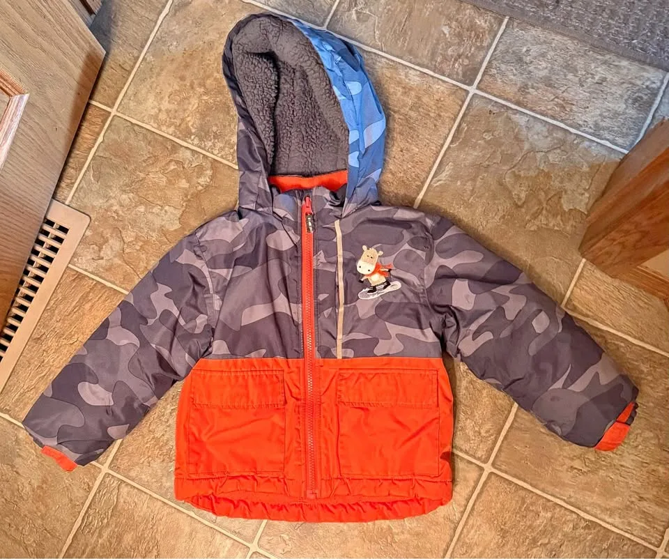 OshKosh Boys' Winter Jacket, Camo and Orange thumbnail