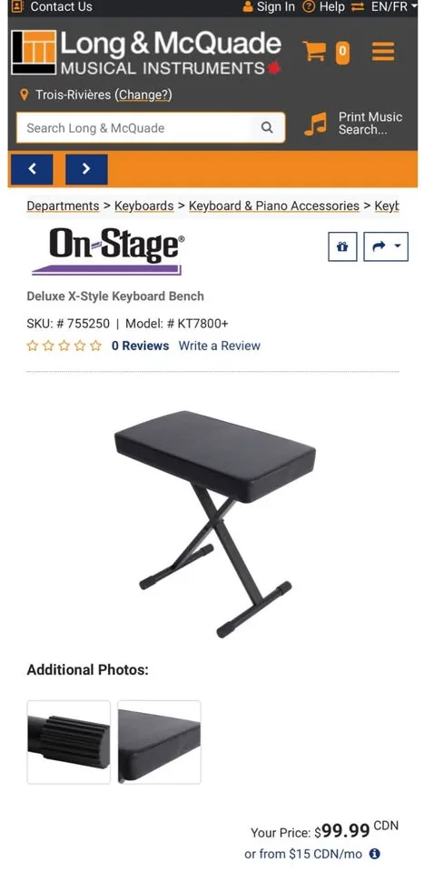 Keyboard Bench On-Stage Deluxe image indicator(8)