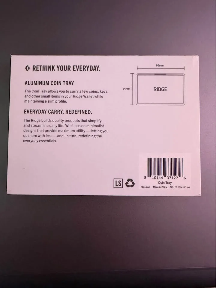 Ridge coin tray image indicator(2)