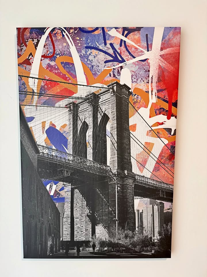 24" x 36" Brooklyn Bridge Graffiti Canvas Wall Art