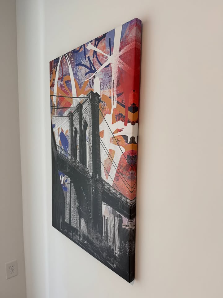 24" x 36" Brooklyn Bridge Graffiti Canvas Wall Art - photo 2