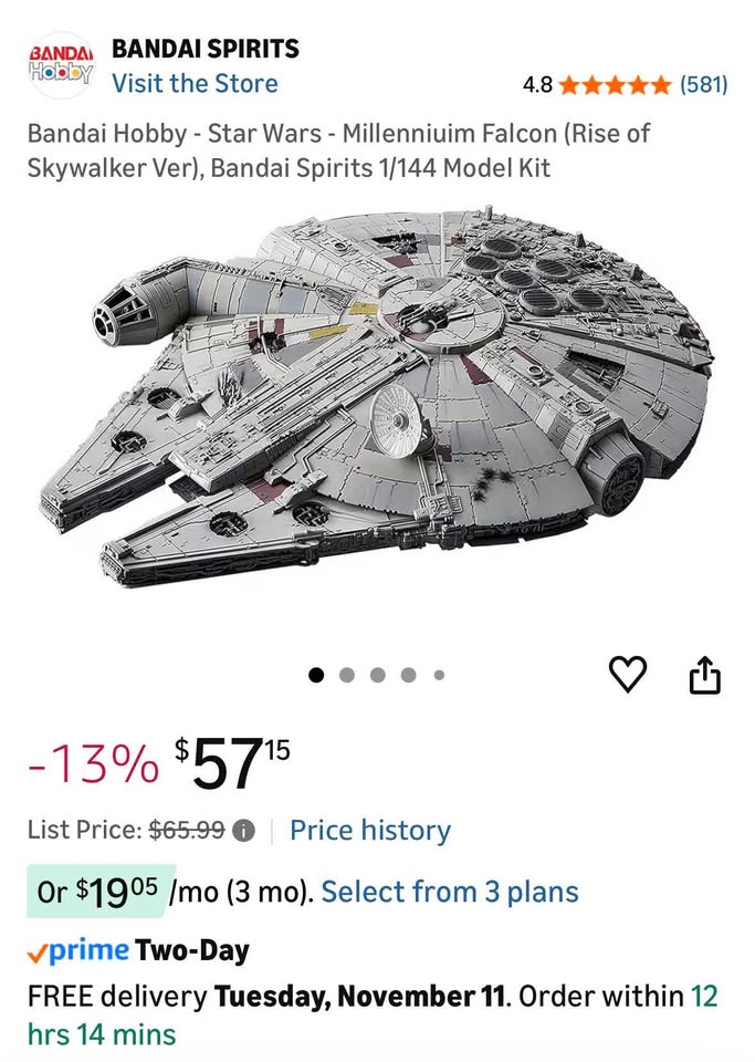 Star Wars Millenium Falcon model 1/144 - photo 4