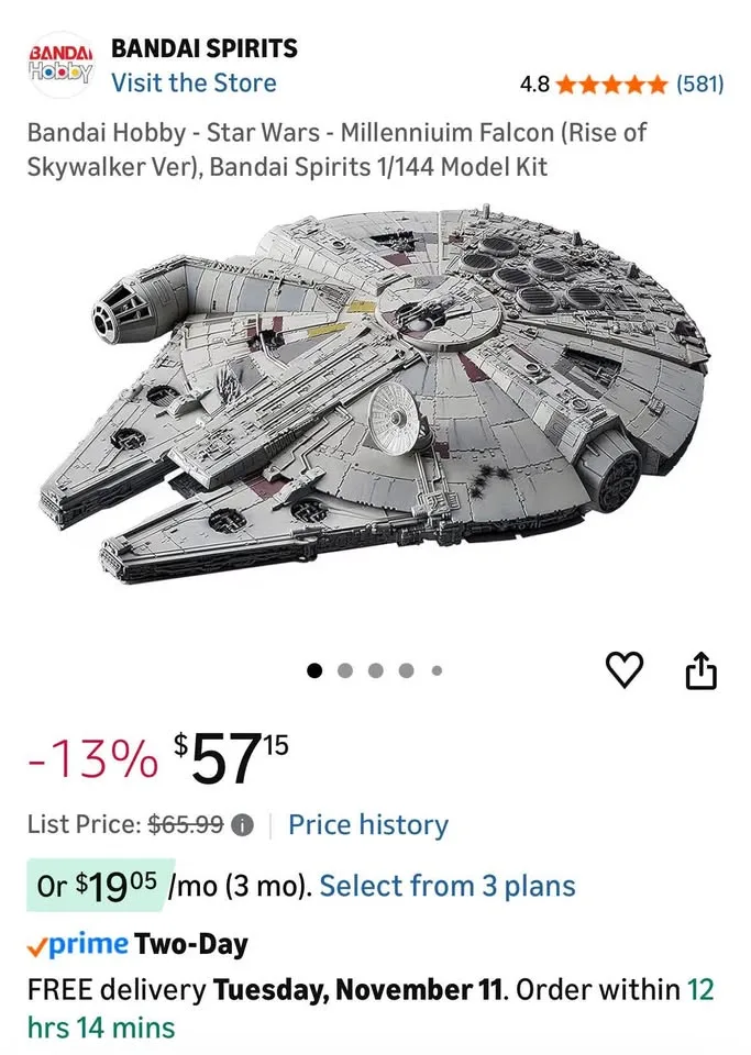 Star Wars Millenium Falcon model 1/144 image indicator(4)