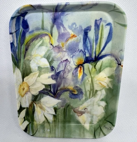 Iris & Daffodil Trays Made in Italy! Set of 2 - photo 4