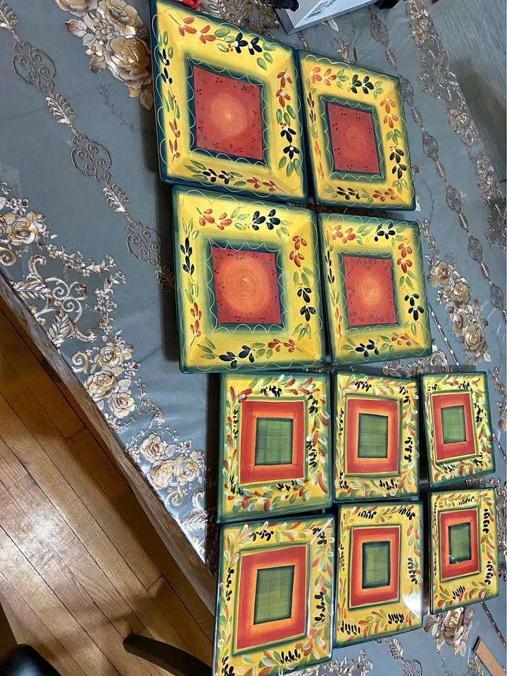 Platos de cerámica 4 platos de 10,5" y 6 platos de ensalada 3/4"