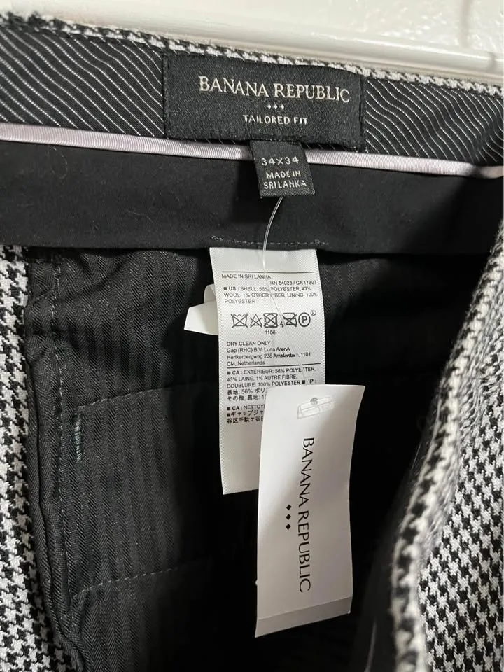 Banana Republic Houndstooth Pants (NWT) 34x34 image indicator(3)