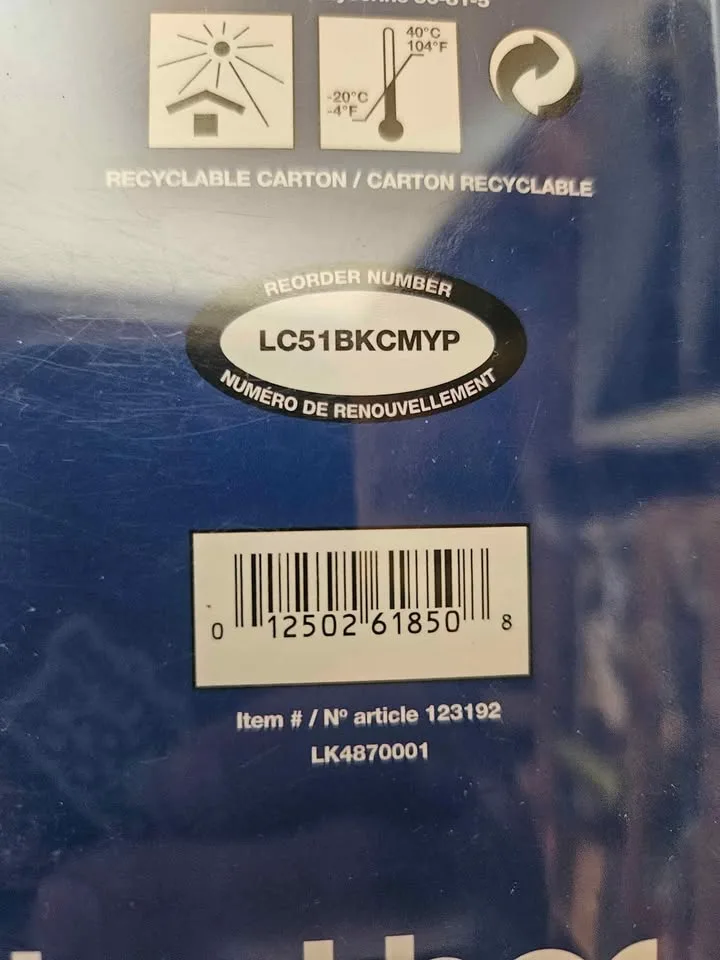 Brother LC51BKCMYP Ink Cartridge Pack - NEW! image indicator(5)