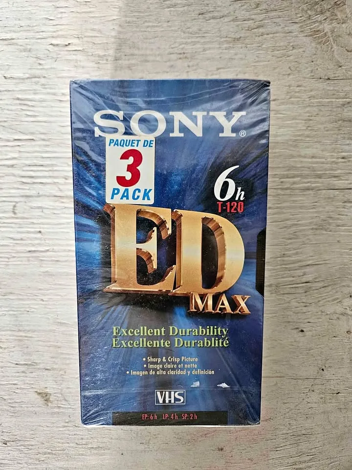 SEALED 3 pack Sony VHS Tapes