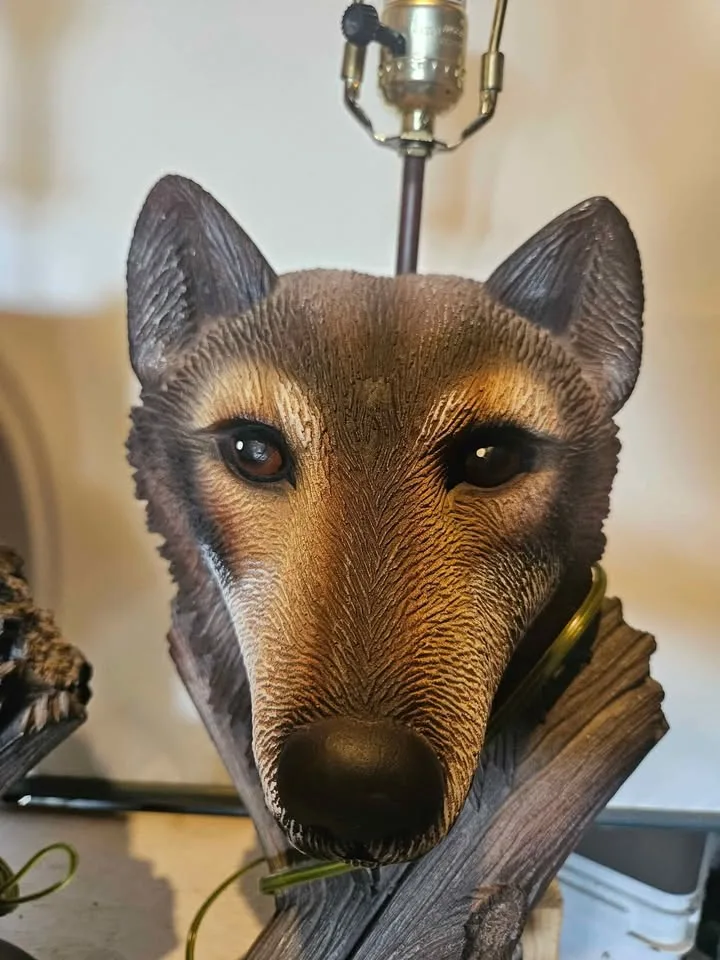 Pair of Ceramic Wolf Lamps image indicator(2)