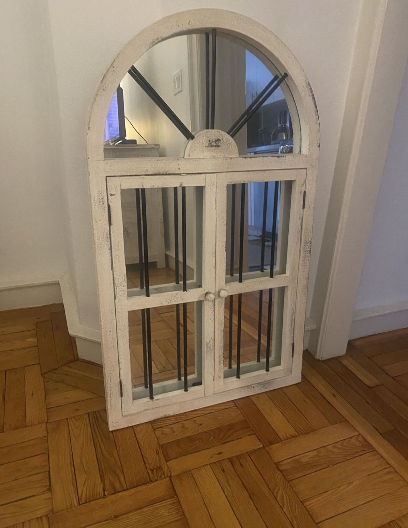 Large Distressed Window Mirror! - photo 2