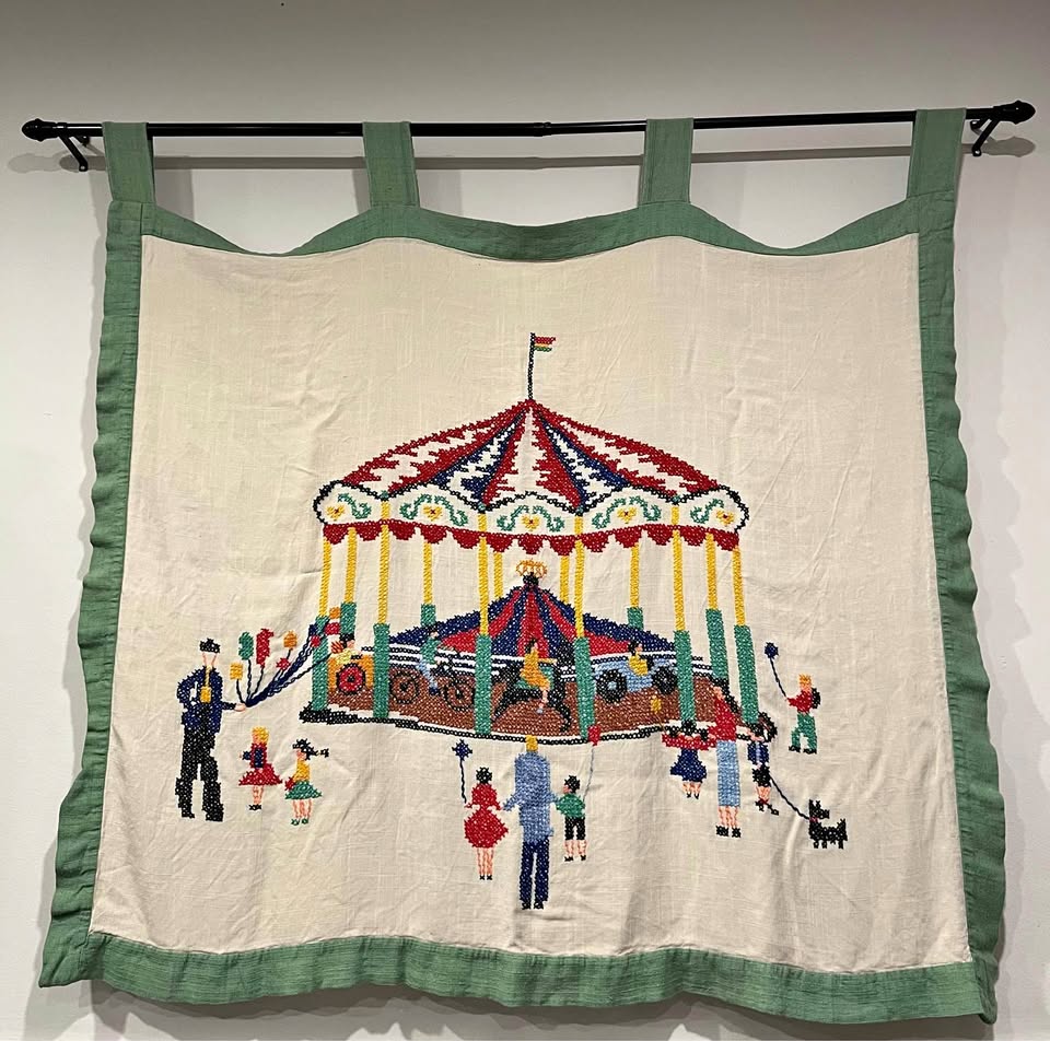Vintage Hand Cross Stitched Tapestry