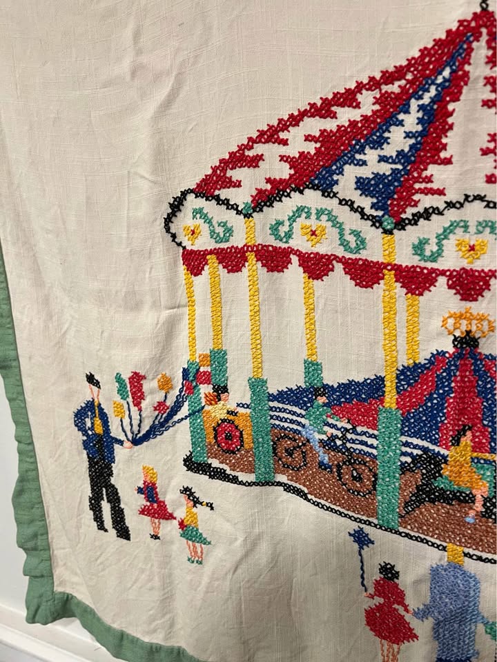 Vintage Hand Cross Stitched Tapestry - photo 3