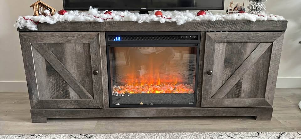 Tv stand with fireplace