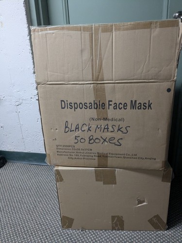 Black Disposable Face Masks 5 boxes - photo 2