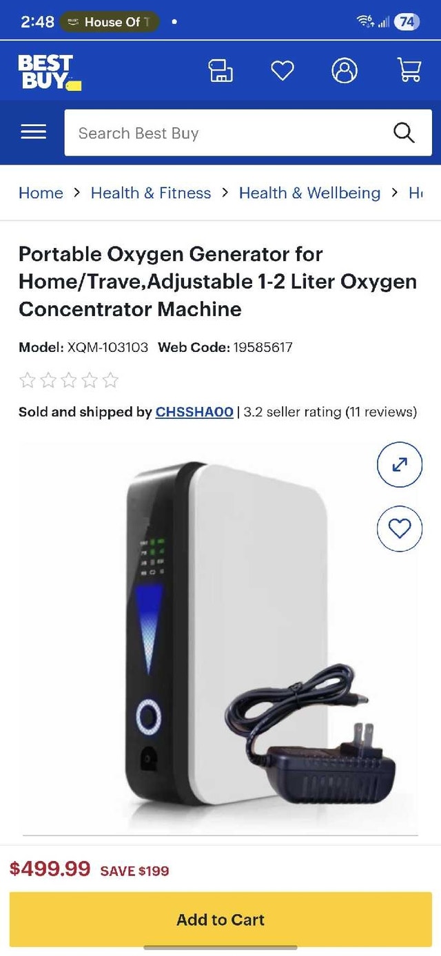 Brand New Portable Oxygen Generator KJ-8000 Pro 1.2L version