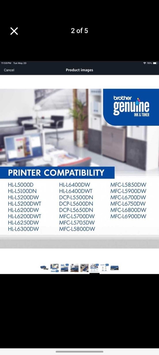 New Brother Genuine TN850  Black Toner Cartridge Med - photo 2