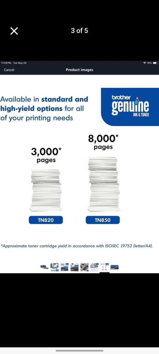 New Brother Genuine TN850  Black Toner Cartridge Med - photo 3