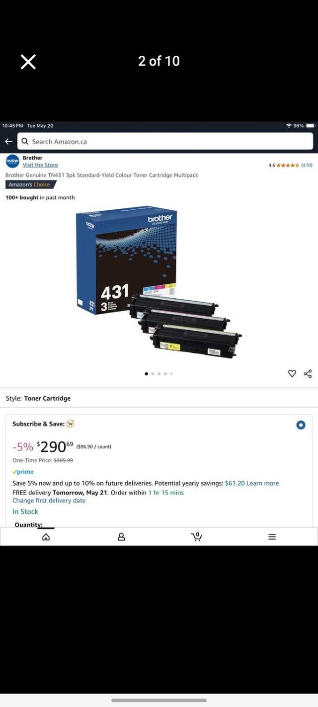 New Brother Genuine TN431 3pk Colour Toner Cartridge - photo 2