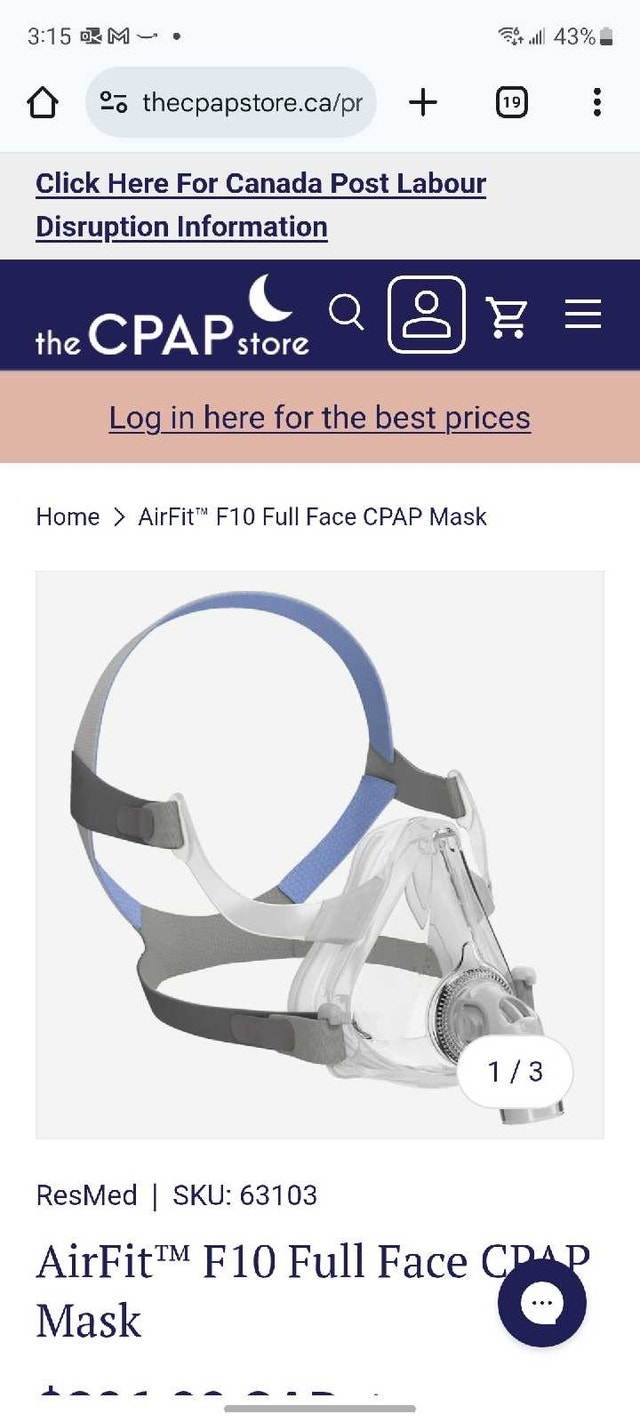New factory sealed AirFit	F10 Full Face CPAP Mask