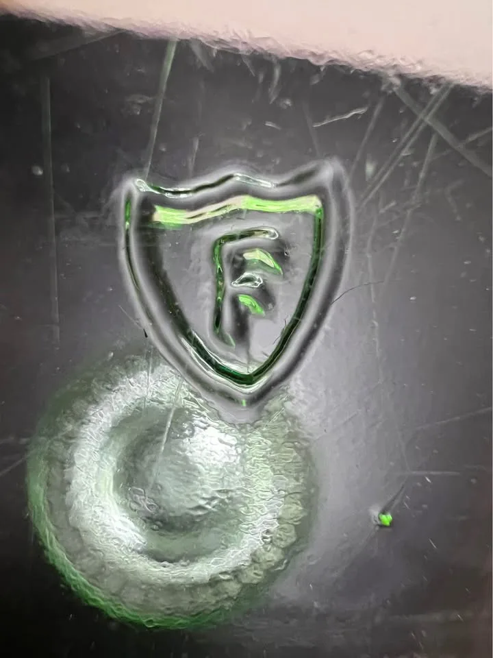 Federal Glass Uranium Glass Saucer Dishes Green 5.75" image indicator(5)