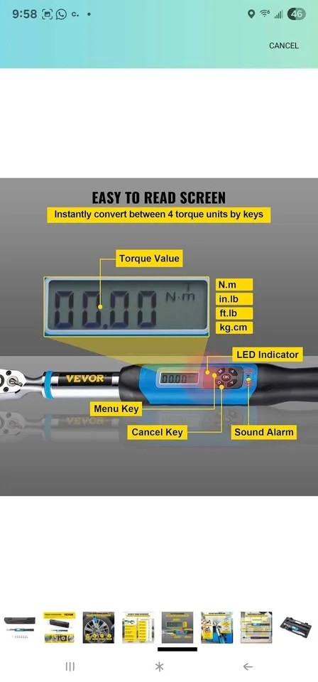 VEVOR Digital Torque Wrench image indicator(5)