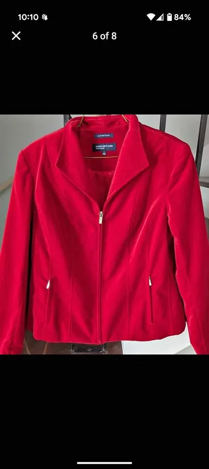 Women's Red Velvet Jones New York Fitted Blazer, Size Large thumbnail