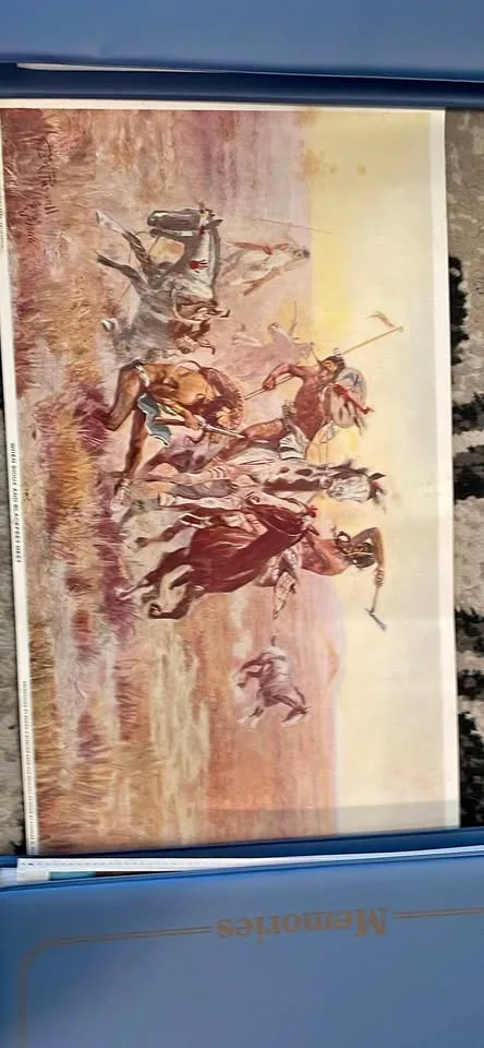 Charles M Russell Print - “When Sioux and Blackfeet Meet” -9” x thumbnail