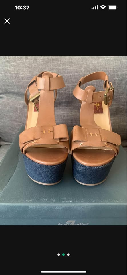 7 for all mankind wedge platform sandal—Size 7.5 - photo 2