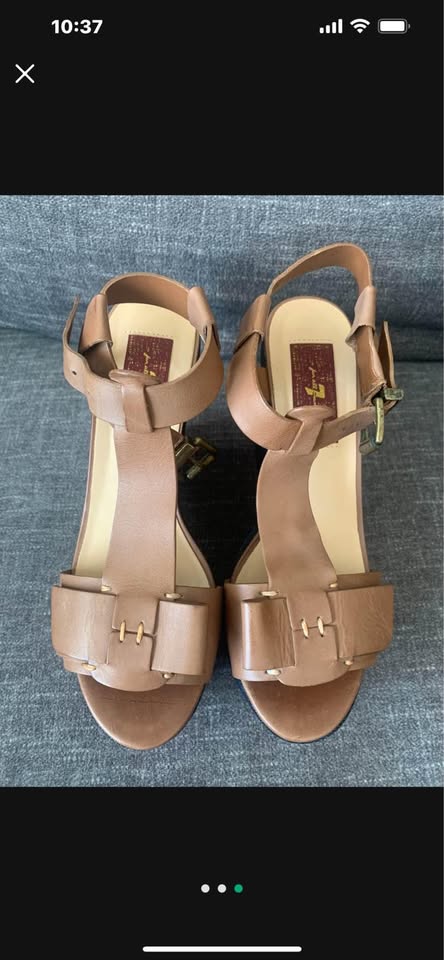 7 for all mankind wedge platform sandal—Size 7.5 - photo 3