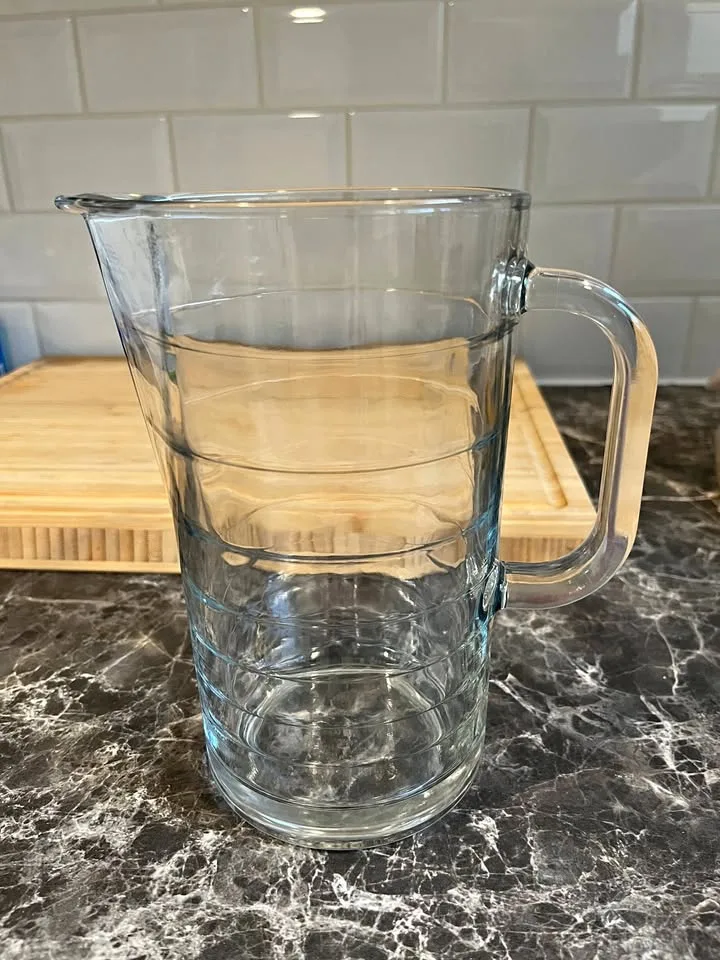 1L Glass Cup – Used Once, Great Condition 🍺