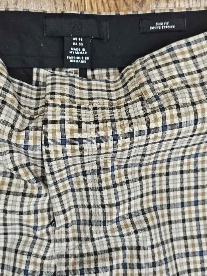 H&M Men's Plaid Pants Size 33 image indicator(3)