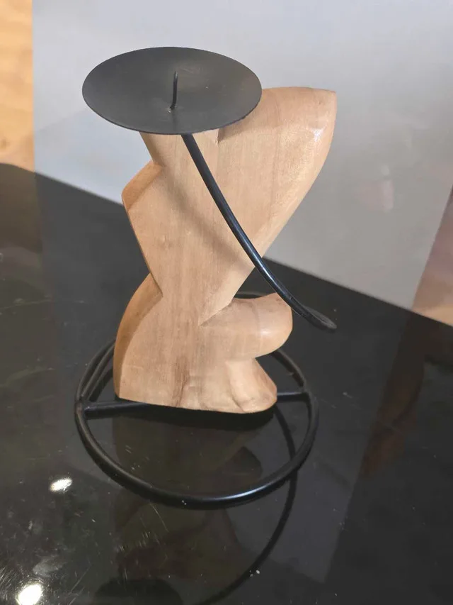 St. Thomas hand carved wooden candle holder image indicator(2)