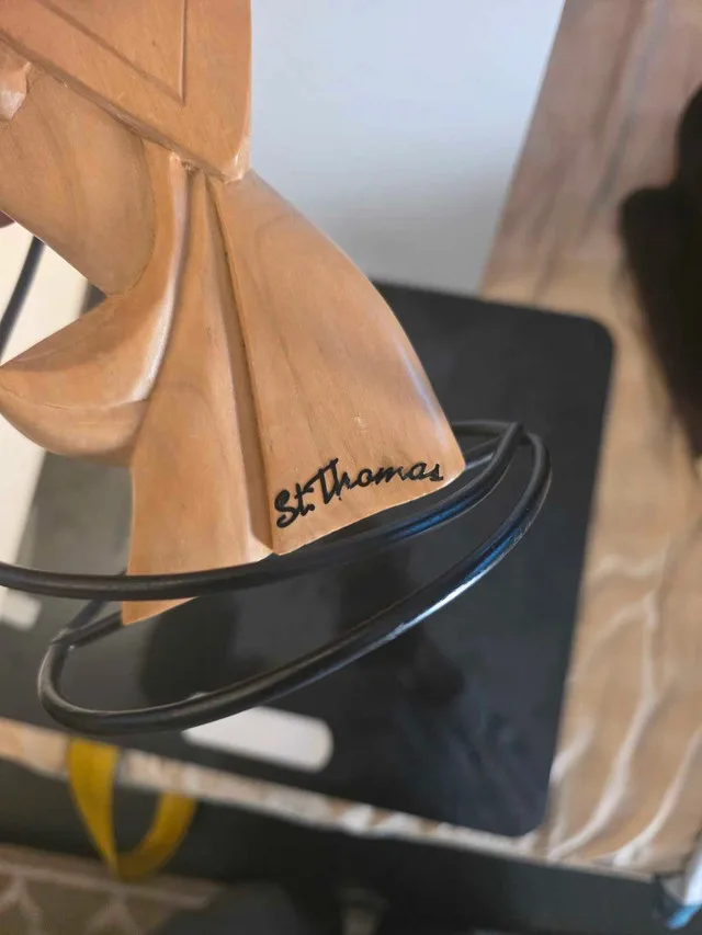 St. Thomas hand carved wooden candle holder image indicator(4)