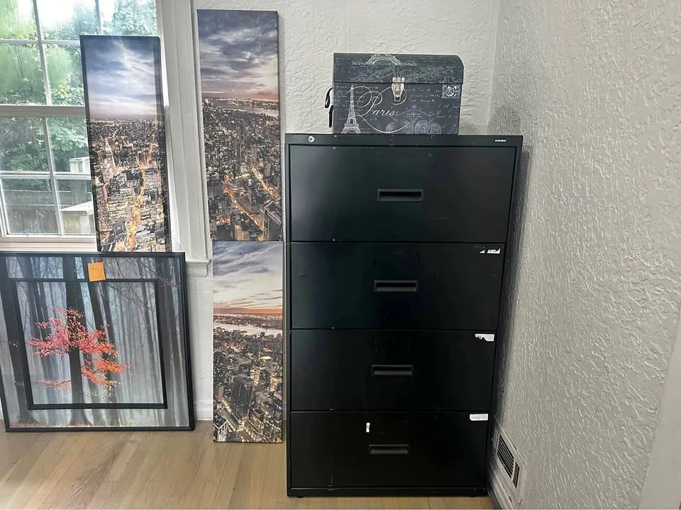 Large Black Aluminum file cabinet