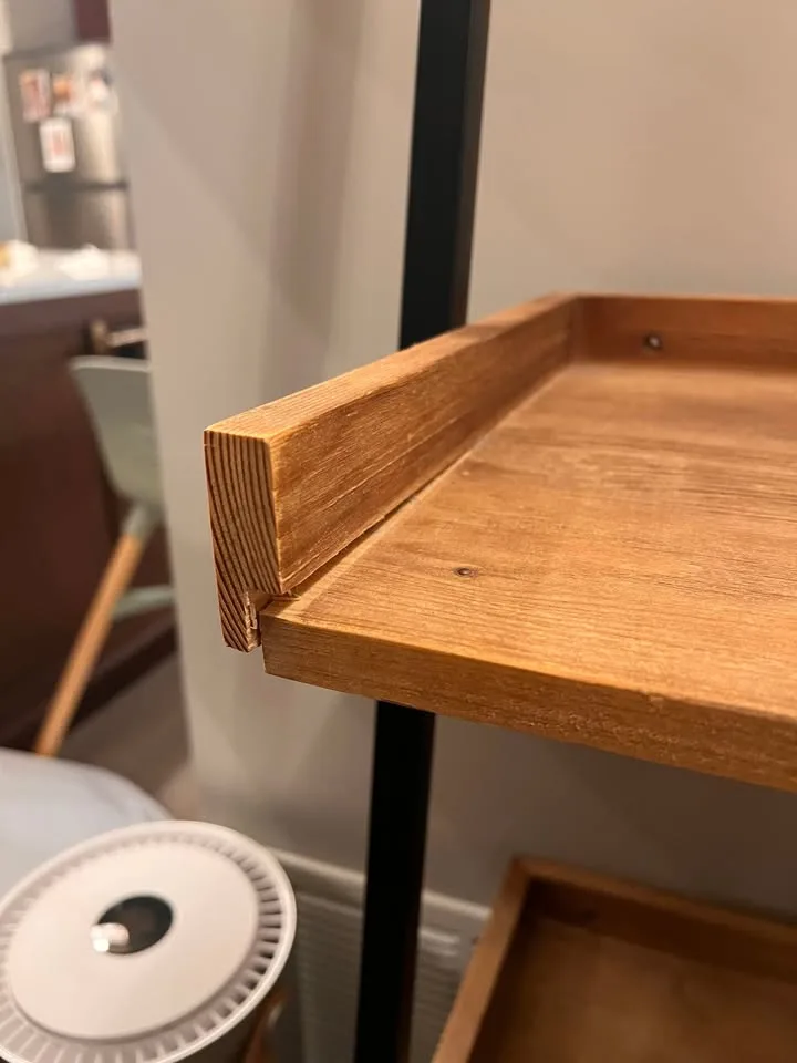 Orig $499 Pottery Barn Trenton Ladder Shelf Mirror Bookcase image indicator(8)