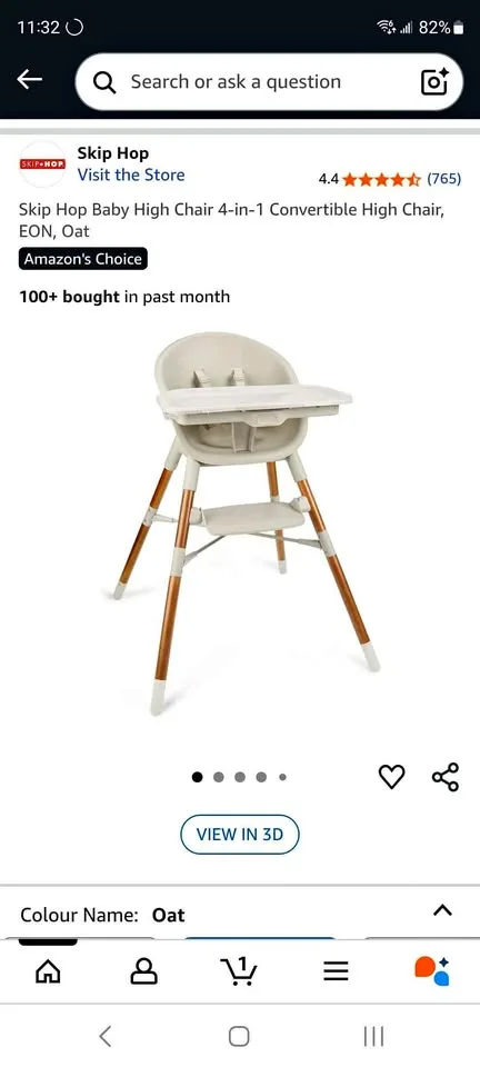Skip Hop 4-in-1 Convertible High Chair