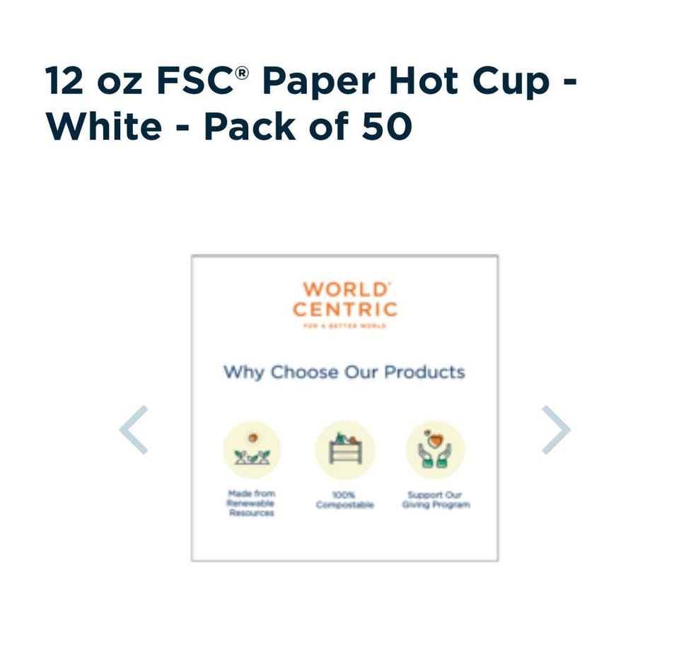 12 oz FSC® Paper Hot Cup - White - Pack of 50 - photo 2