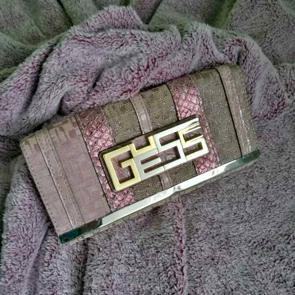 Guess Pink and Magenta Clutch Bag
