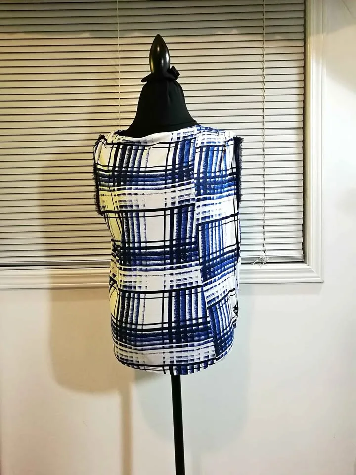 XS S Asymmetric Sleeveless Contemporary Blouse thumbnail