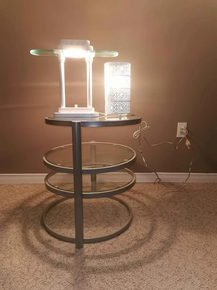 2 White Lamps: Banker, Desk Laser Cut Shade image indicator(2)