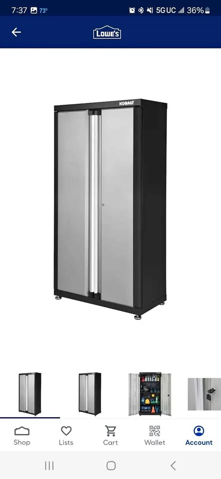 Kobalt Freestanding steel Garage Cabinet in Silver