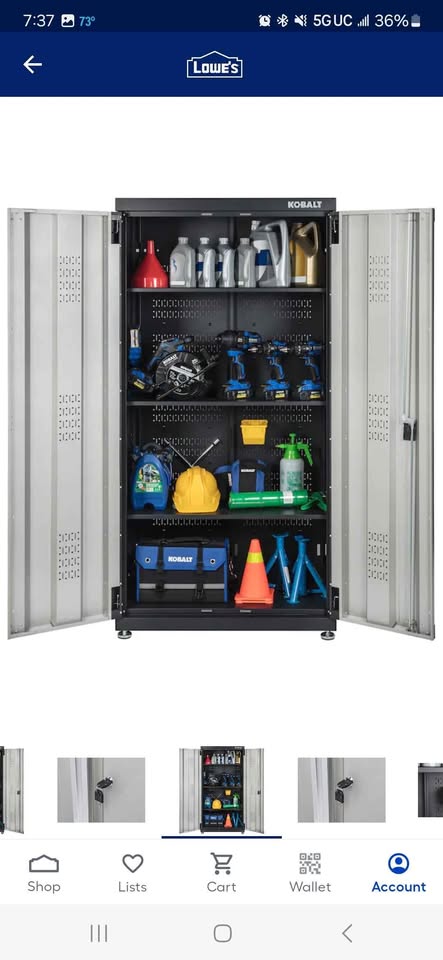 Kobalt Freestanding steel Garage Cabinet in Silver - photo 3