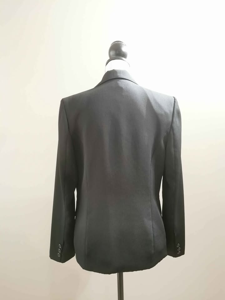 Black Jacquard Size L Women's Blazer Suit Jacket - photo 4