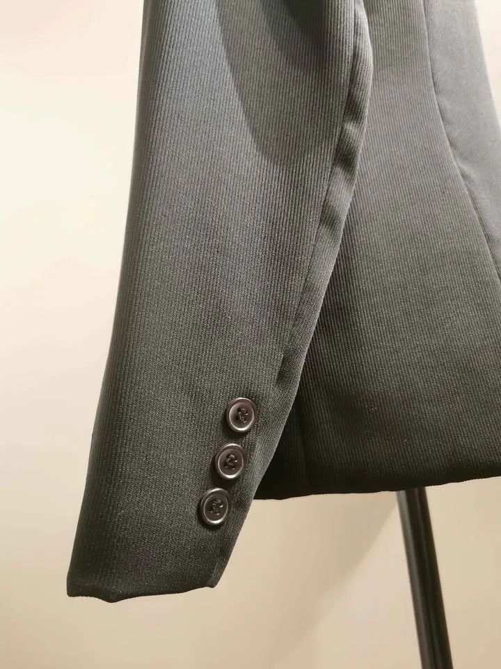 Black Jacquard Size L Women's Blazer Suit Jacket image indicator(6)