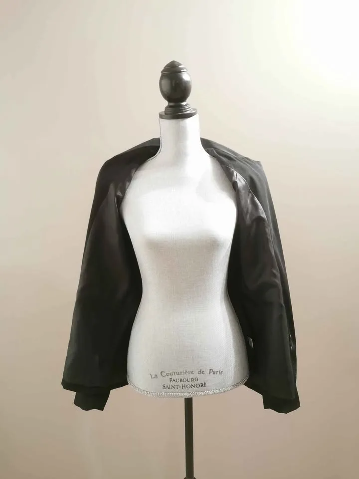 Black Jacquard Size L Women's Blazer Suit Jacket image indicator(7)