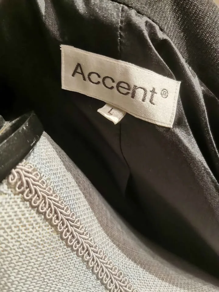 Black Jacquard Size L Women's Blazer Suit Jacket image indicator(10)